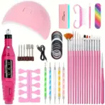 LINMANDA Professional USB Electric Nail Drill Polish File Kit with UV LED Nail Lamp Gel Manicure Dryer Lamp Acrylic Starter Set - Image 11