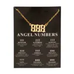 New Angel Number 777 Necklace For Women 111 222 333 444 555 666 888 999 Pendant Gold Color Chain Female Jewelry With Card - Image 4