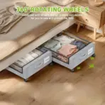 Space-Saving Under Bed Lockers Pull Out Storage with Wheels & Lids Fits Shoes Clothes Ideal for Dorm Bedrooms Storage Box - Image 4