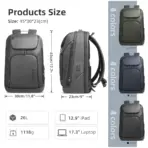 HK Travel Business Backpack for Men Large Capacity 17 Inch Laptop Backpack Multifunctional Anti-Theft Backpack Weekender Daypack - Image 4