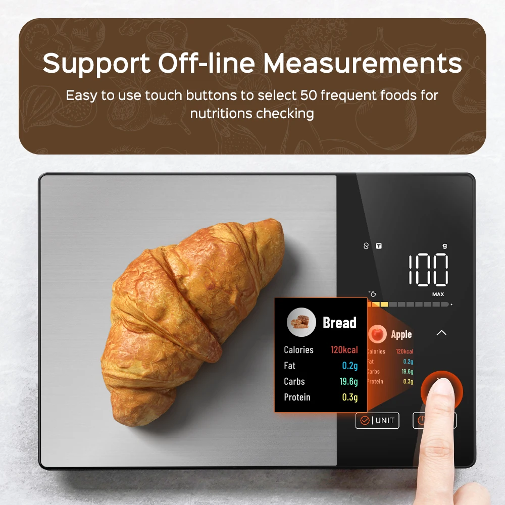 S7b547d39ba95469e96b23706ebf95388o.webp Smart Kitchen Scale Connects to Mobile App for Food Calorie Calculation Fitness Weight Loss Body Management - Image 1
