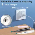 Round Rotating Electric Toothbrush for Adults, Soft Bristles, 5 Cleaning Modes, USB Rechargeable, with 4/8 Replacement Heads - Image 6