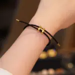 Versatile And Atmospheric H-Shaped Buckle Stainless Steel Rope Bracelet Adjustable Bracelet Titanium Steel Waterproof for Men