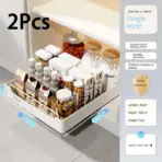 New Kitchen Storage Rack with Slide Rails Pull-out Kitchen Drawer Type Storage Tray Spice Box Storage Shelf Cabinets Organizer - Image 24