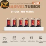 IPS Nixie Tube Alarm Clock with Colorful RGB Lights for Game Room Decoration. DIY Clock Faces and Pictures for Gift Idea