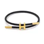 Versatile And Atmospheric H-Shaped Buckle Stainless Steel Rope Bracelet Adjustable Bracelet Titanium Steel Waterproof for Men - Image 6