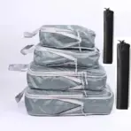 6PCS Travel Compressed Packing Cubes Storage Organizer Set With Shoe Bag Mesh Visual Luggage Portable Lightweight Suitcase Bag - Image 15