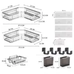No Drilling Triangle Corner Shelf, Adhesive Wall Mounted Storage Rack for Bathroom and Kitchen – Space Saving - Image 8