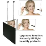 LED Mirror  Trifold Self Haircut Mirror With Light Adjustable Height 3 Way Self Haircut Mirror Hd Glass 3 Way Mirror LED Lights - Image 2