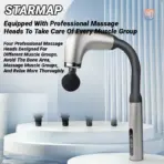 Electric Muscle Massage Gun With 4 Heads, Deep Tissue Percussion Massager For Pain Relief, Portable & Rechargeable Fascia Extend