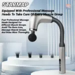 Electric Muscle Massage Gun With 4 Heads, Deep Tissue Percussion Massager For Pain Relief, Portable & Rechargeable Fascia Extend