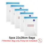 Reusable Vacuum Food Storage Zipper Bags Set Electric Handheld Vacuum Sealer Pump Sous Vide Bags USB Rechargeable BPA Free - Image 10