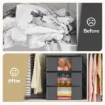 Clothing Storage Box Large Capacity Laundry Storage Organizers Transparent Clothing Storage  Large Dust Zipper Closure - Image 3