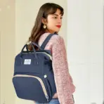 Foldable Bed Diaper Bag with Changing Station Insulated Pocket and Large Capacity Multifunctional Double Shoulder Mommy Bag - Image 6