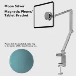 Kimdoole Pad Galaxy Tablet Kindle Tablet Desktop Adjustable Rotating Display Stand Magnetic Bed Phone Stand Clip Mount - Image 2