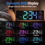 16.2'' Large Digital Wall Clock with Remote Control Big LED/Dual Alarm/8 RGB Colors Digital Alarm Clock Electronic Watch - Image 3