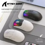 X5 Attack Shark 2.4G Wireless Bluetooth Mouse 3 Modes RGB  PAW3212 Sensor 4000DPI Optical Mouse for PC Laptop Office Gaming - Image 2