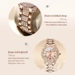 OLEVS Original Diamond Watch for Women Fashion Elegant Stainless Steel Waterproof Quartz Wristwatch Luxury Ladies Dress Watches - Image 4