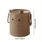 Lambs Wool Laundry Basket Toys Snacks Storage Organizer Handheld Dirty Laundry Basket Plush  Laundry Basket Sundries Organizer - Image 7