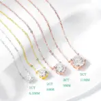 Smyoue 1-5CT Rose Gold Color Moissanite Necklace for Women D Color Sparkling Classic Lab Diamon Pendant Sterling Silver 925 100% - Image 3