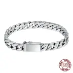 100% S925 Sterling Silver Bracelet 8MM Punk S925 Silver Jewelry Never Fade Carry certificate Men Women Jewelry Gifts - Image 7