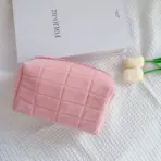 Cute Fur Makeup Bag for Women Zipper Large Solid Color Cosmetic Bag Travel Make Up Toiletry Bag Washing Pouch Plush Pen Pouch - Image 10
