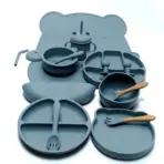 16pcs Dinner Plate Set Silicone Children's Tableware Set Baby Complementary Suction Cup Bowl Spoon Mother and Baby - Image 4
