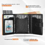 Pop Up Wallet with Coin Compartment RFID Protection Credit Card Holder Wallet for Men