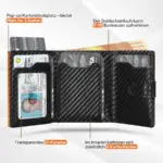 Pop Up Wallet with Coin Compartment RFID Protection Credit Card Holder Wallet for Men