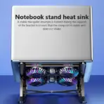 New Laptop Cooler Base Stand Foldable Laptop Cooling Pad Portable Adjustable Notebook Stand for 13-17.3 Inch with 4 Fans - Image 3