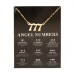New Angel Number 777 Necklace For Women 111 222 333 444 555 666 888 999 Pendant Gold Color Chain Female Jewelry With Card