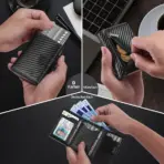 Pop Up Wallet with Coin Compartment RFID Protection Credit Card Holder Wallet for Men - Image 4