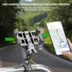 FANAUE Motorcycle Bike Phone Holder Mount Aluminum Alloy with Vibration Dampener ATV/ UTV Bike Scooter Handlebar GPS Clip - Image 6