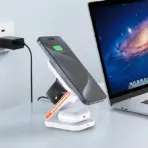 3 in 1 Foldable Charging Station Fast Magnetic Wireless Charger Stand for iPhone 17 16 15 14 13 12 Apple Watch 8 7 6 Airpods Pro - Image 4
