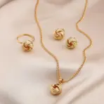 LATS 3 Pcs/Set Round Pearl Pendant Necklace For Women Exquisite Fashion Rhinestone Double  Earring Wedding Jewelry Set Gift - Image 13