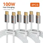 Toocki 3pcs USB C to USB C Cable  PD 60W/100W/240W Fast Charing Type C Charger Cord for Macbook iPhone Samsung Xiaomi OPPO Vivo - Image 9