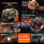 2026 T-Rex3 Ultra 1100mAh Battery Smart Watch GPS Track Compass IP69K Waterproof Sports Tracker Outdoors Military Smartwatches - Image 2