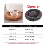 40-90cm 6 Sizes Round Pet Bed for Large Dog Bed Super Soft Cat Bed Plush Dog House for Medium Dog House Winter Warm Sleeping - Image 18