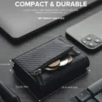 Men's Wallet with Zipper Coin Purse Automatic Pop-up Metal Credit Card Holder Minimalist RFID Blocking Business Card Wallet Idea - Image 4