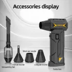 580000 RPM Powerful Turbo Blower, Cordless Vacuum Cleaner, Electric Snow Blower, 380g Blowing Force, LED Lighting, Car Cleaning - Image 7