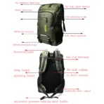 80L 50L Men's Outdoor Backpack Climbing Travel Rucksack Sports Camping Hiking Backpack School Bag Pack For Male Female Women - Image 6