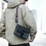 Fashionable Jacquard Pattern Men's Crossbody Bag High-End Casual Shoulder Bag for Commuting Business Waterproof Daily Sling Bag