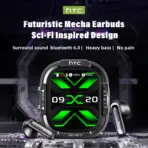 HTC NE70 Bluetooth V6.0 Headphones Smart Touchscreen Wireless Earphones AI Translator Earbuds Gaming Earbuds HD Bass - Image 2