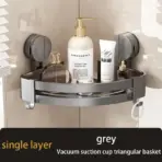 Suction Cup Shower Corner Shelf – Wall Mounted No-Drill Organizer for Shampoo Bottles, Bathroom Storage Rack - Image 10