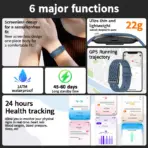 New Sport Fitness Tracker Smart Bracelet Heart Rate Blood Pressure Monitor Pedometer Call Reminder Smartwatch Band for Men Women - Image 6
