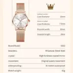 OLEVS New 5653 Women Watch Luxury Brand Quartz Watch Elegant Rose Gold Digital Waterproof Watch HD Simple Bracelet Women Watch - Image 6