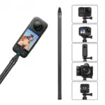 VIKEFON 3M Carbon Fiber Selfie Stick Aluminum Alloy Selfie Stick for Insta360 X3/ONE X2 / RS for GoPro Hero 11 10 9 8 DJI Action