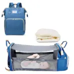 3 In 1 Diaper Bag Backpack Foldable Baby Bed Waterproof Travel Bag with USB Charge Diaper Bag Backpack with Changing Bed 3 types - Image 15