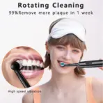Round Rotating Electric Toothbrush for Adults, Soft Bristles, 5 Cleaning Modes, USB Rechargeable, with 4/8 Replacement Heads - Image 3
