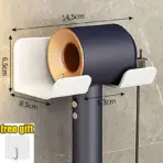 Hair Dryer Holder Wall Mounted Wall Dryer Cradle White Black Grey Hairdryer Blow Dryer Organizer for Bathroom Bathroom Shelves - Image 11